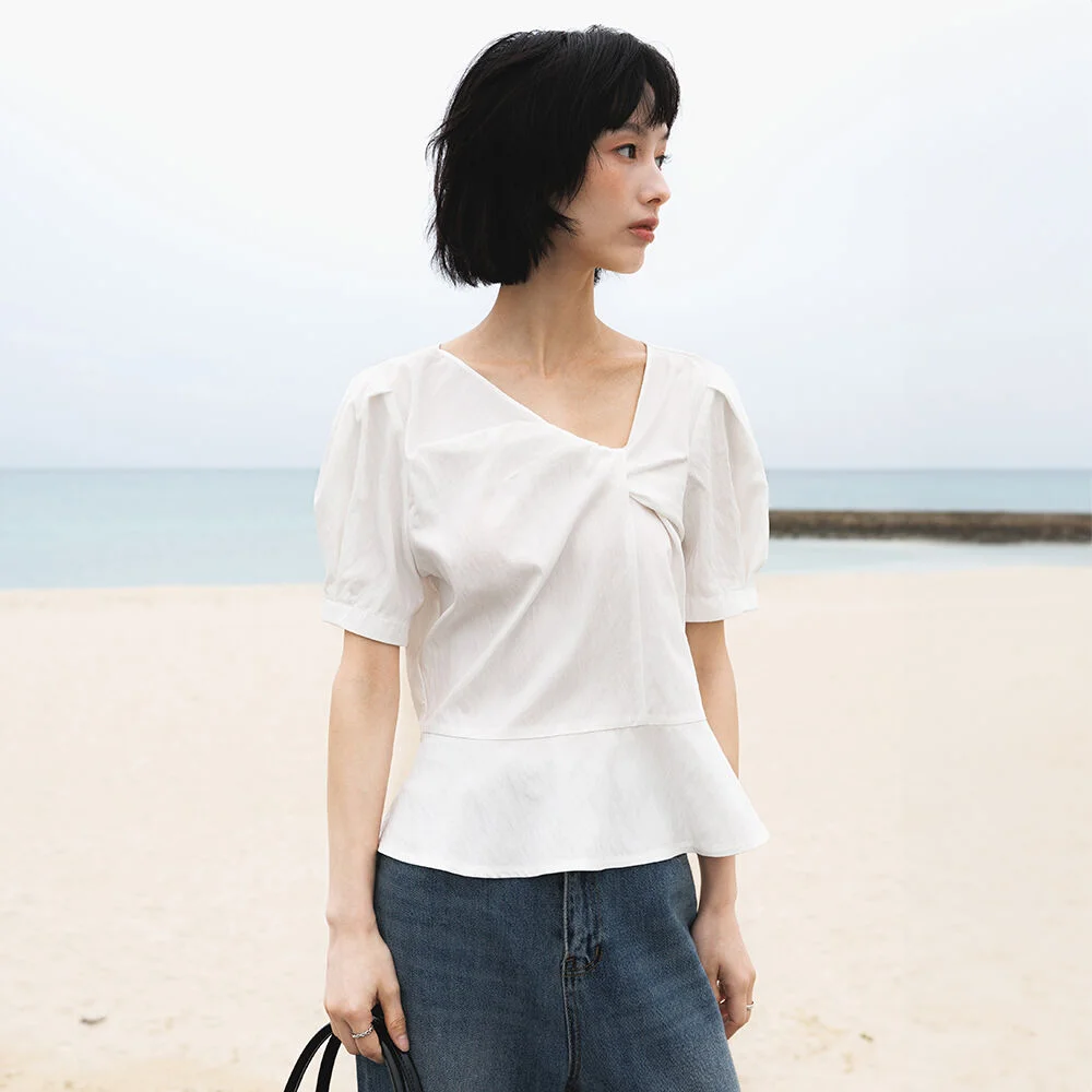 Unbalanced Twist Blouse