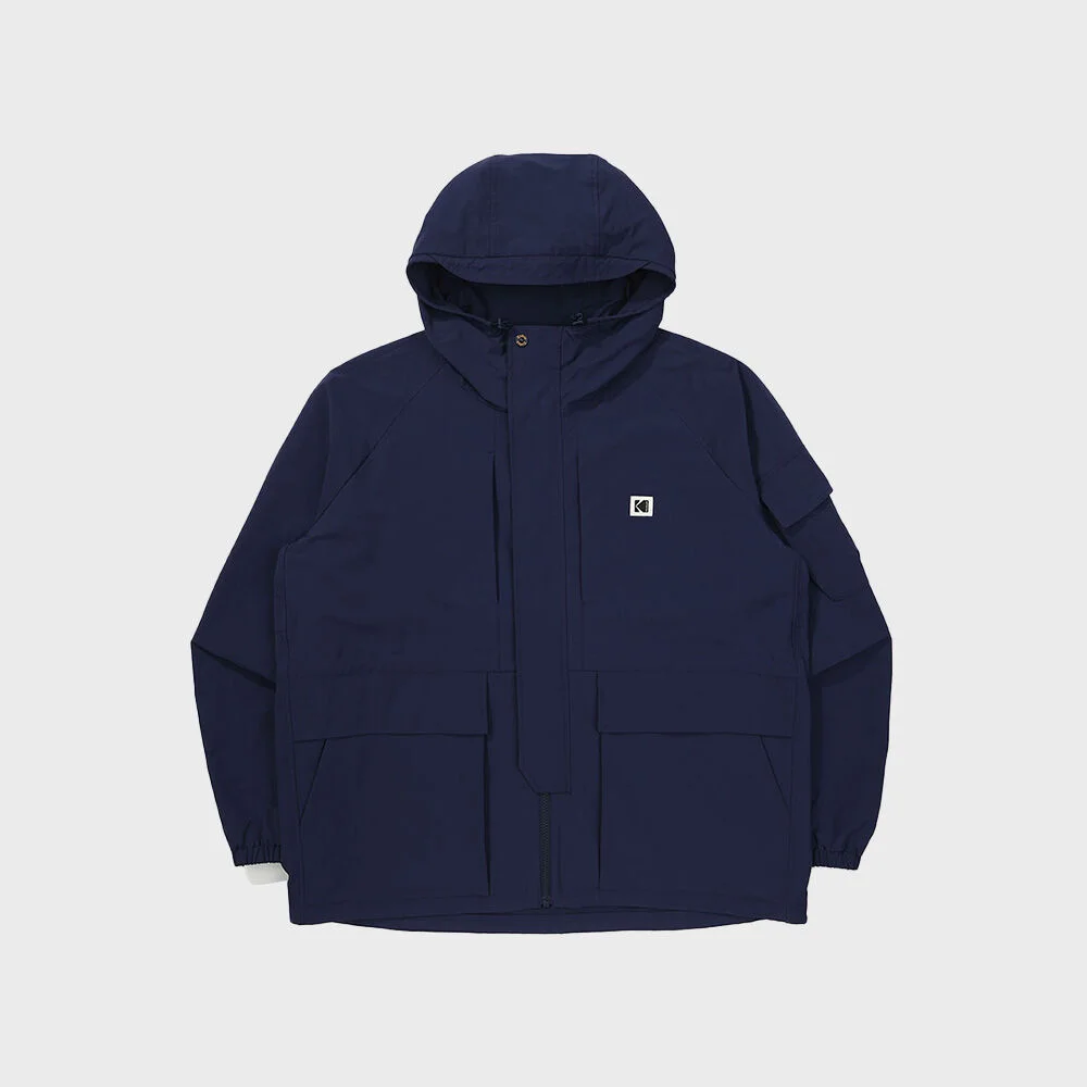 仿亞麻 基本款 連帽衫 外套 NAVY