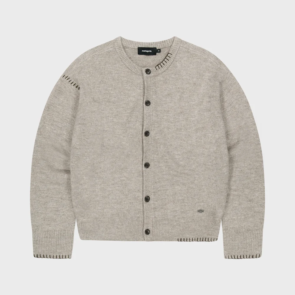 ROUND BUTTON UP CROP CARDIGAN