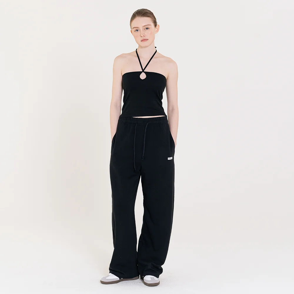 Semi Wide Logo Sweatpants 黑色