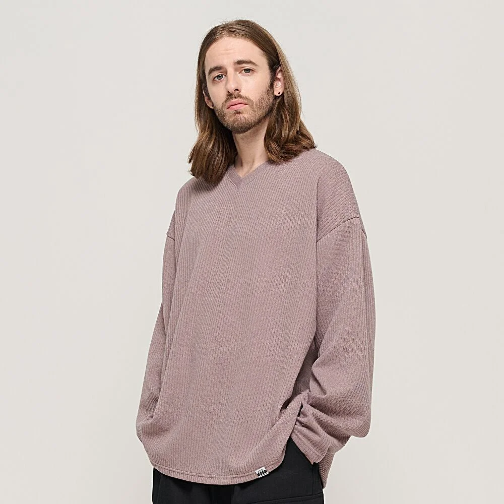 CB V-NECK OVER KNIT (BEIGE)