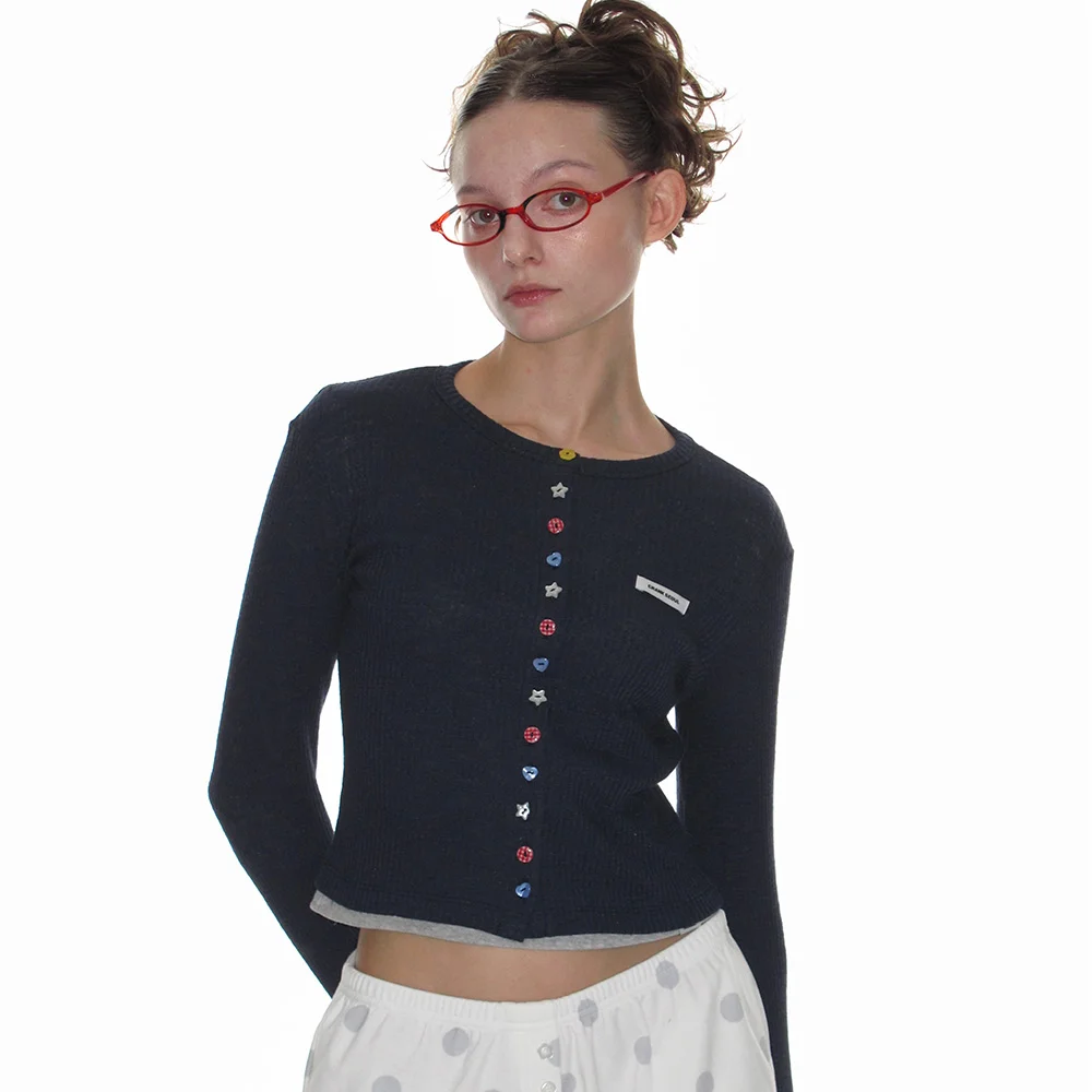 MULTI BUTTON CARDIGAN_NAVY