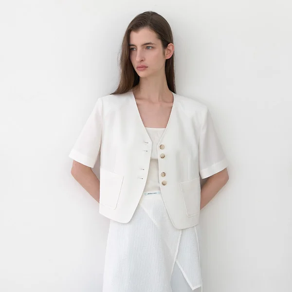 V-NECK DOUBLE BUTTON JACKET(JK-3022)_2Colors