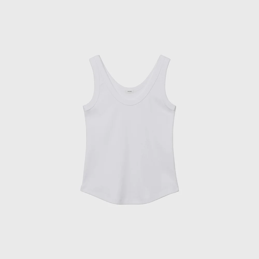 Hard cotton U-neck sleeveless (white / black)
