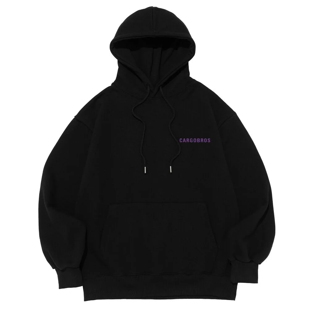 ESSENTIAL LOGO OVER HOOD T-SHIRT (BLACK/PURPLE)