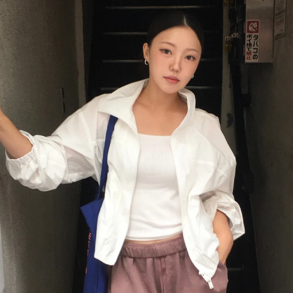 Label point pintuck blouson - ivory