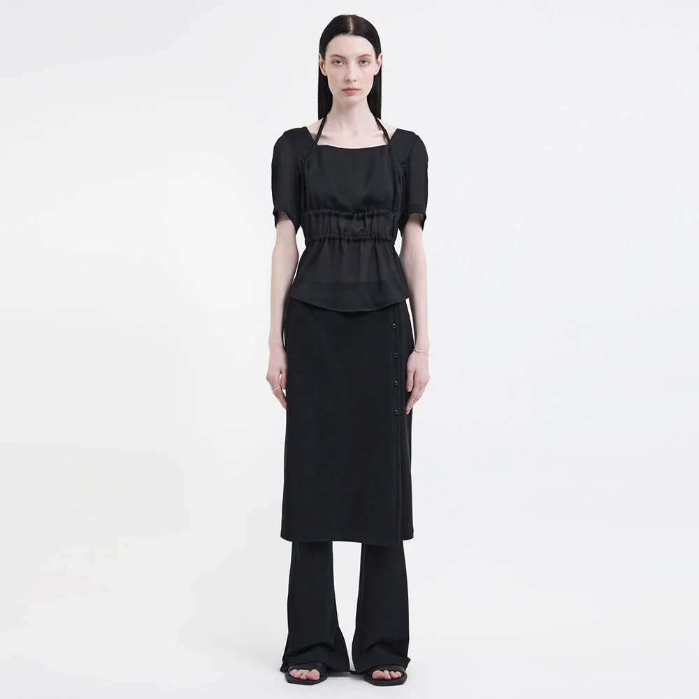 Multi Strap Blouse - Black