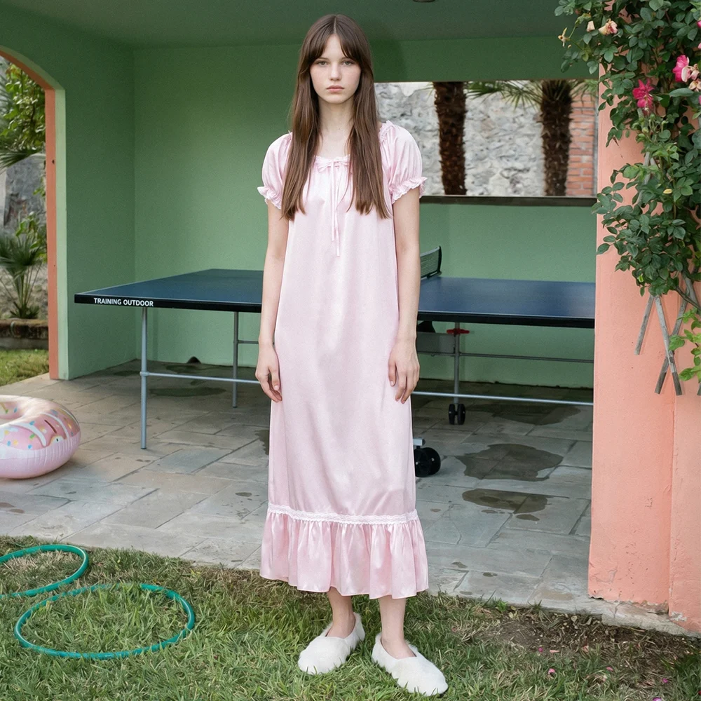 Babydoll Pajama Dress (Baby Pink)