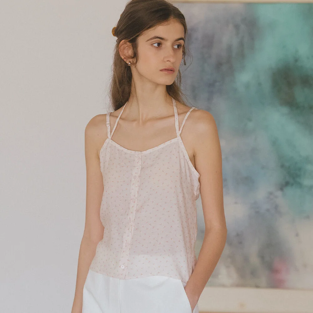 Floral halter neck blouse _Pink