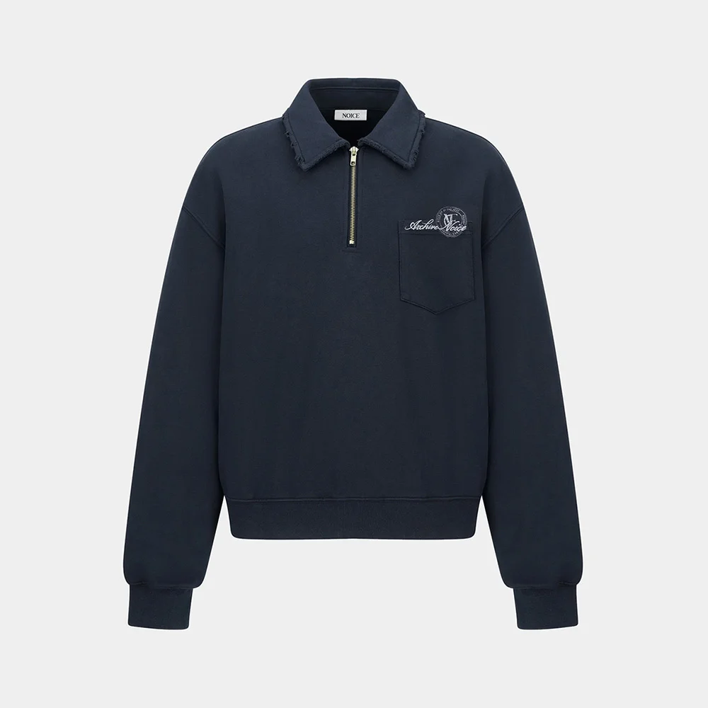 NOICE STAMP QUARTER ZIP SWEATSHIRT - BLUE