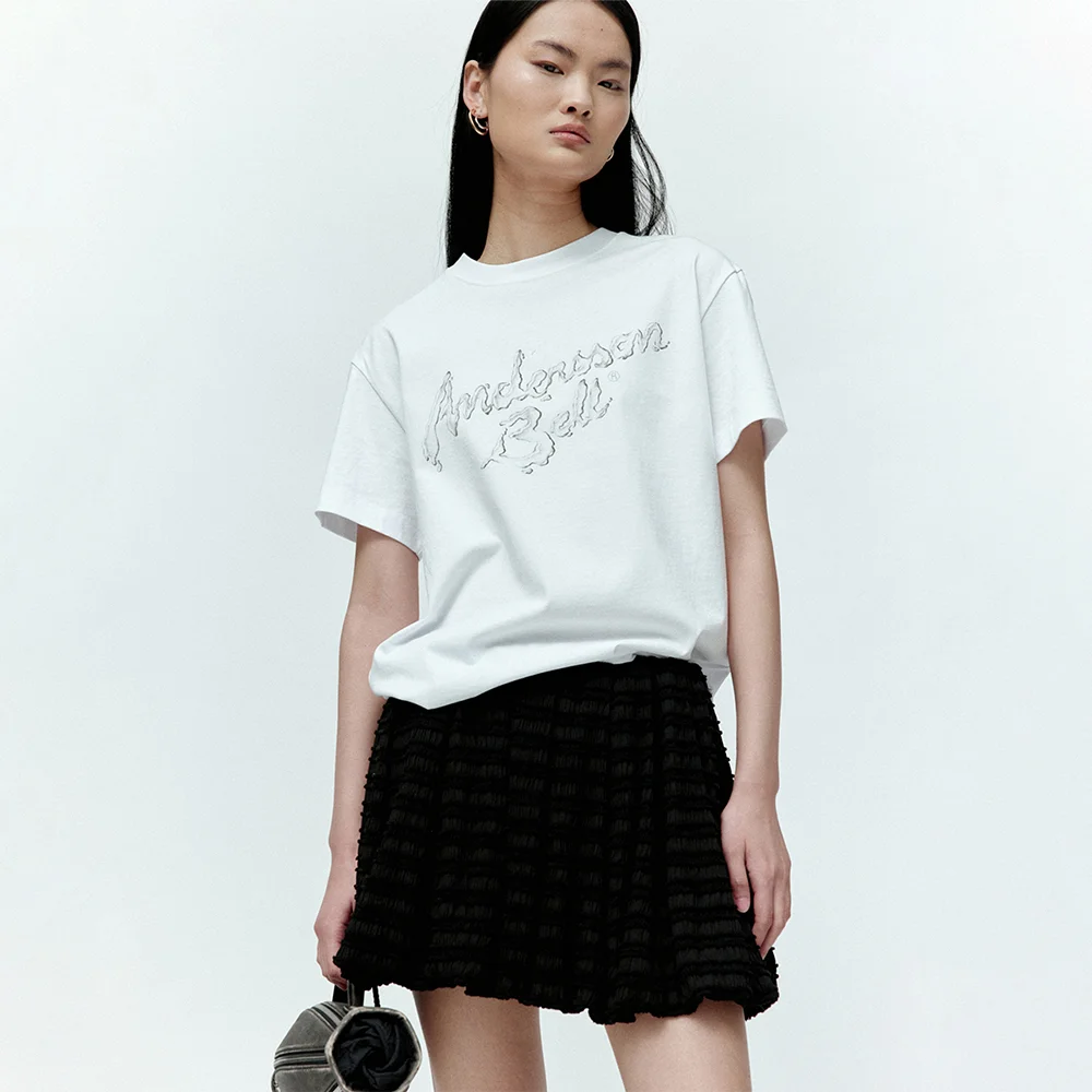 (ESSENTIAL) UNISEX LIQUID LOGO T-SHIRT atb1405u(WHITE)
