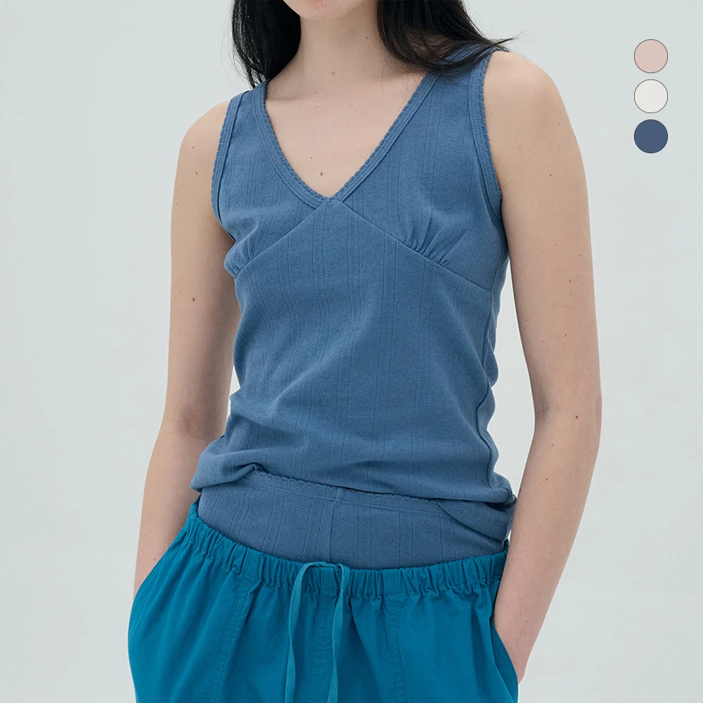 Pointelle Sleeveless Top_3 color