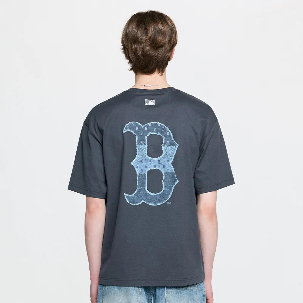 復古 仿牛仔 Monogram Big Lux 寬鬆版型 短袖 T恤 BOS (D.Grey)