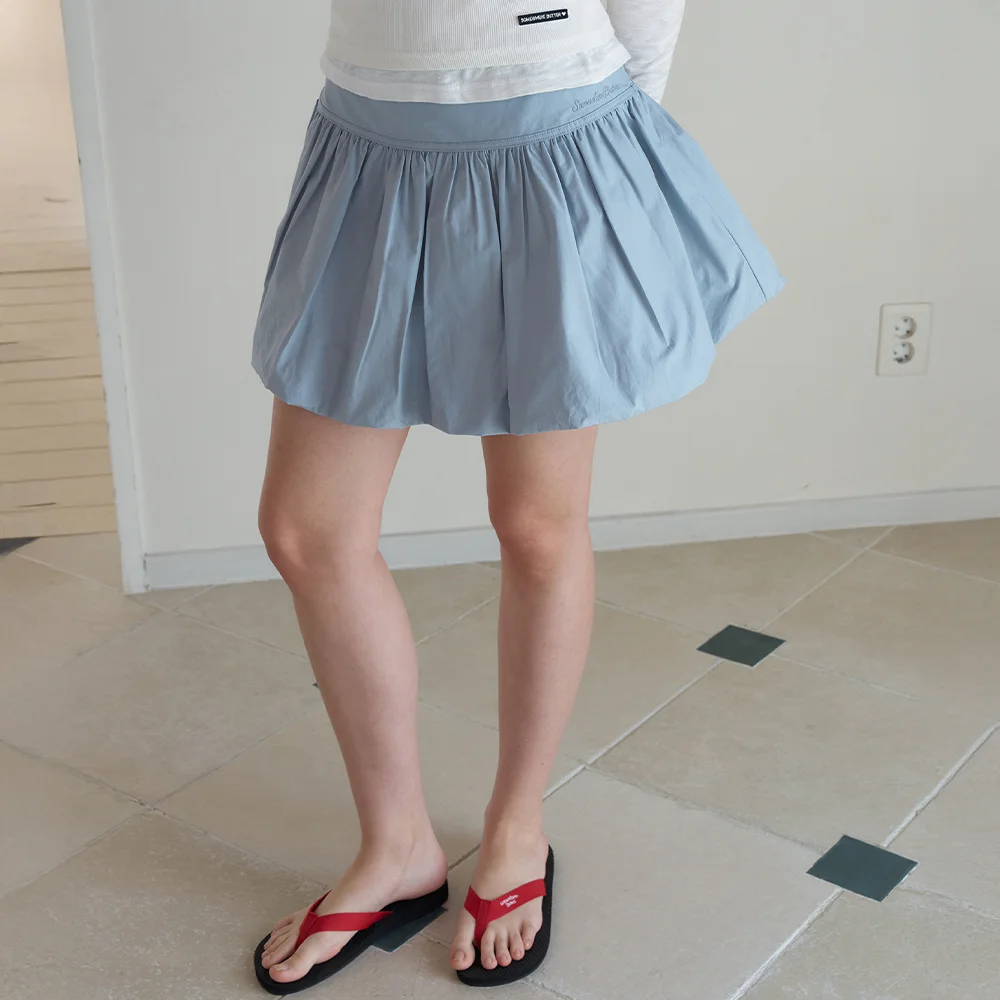 Cloudy Balloon Mini Skirt - Cloudy Blue