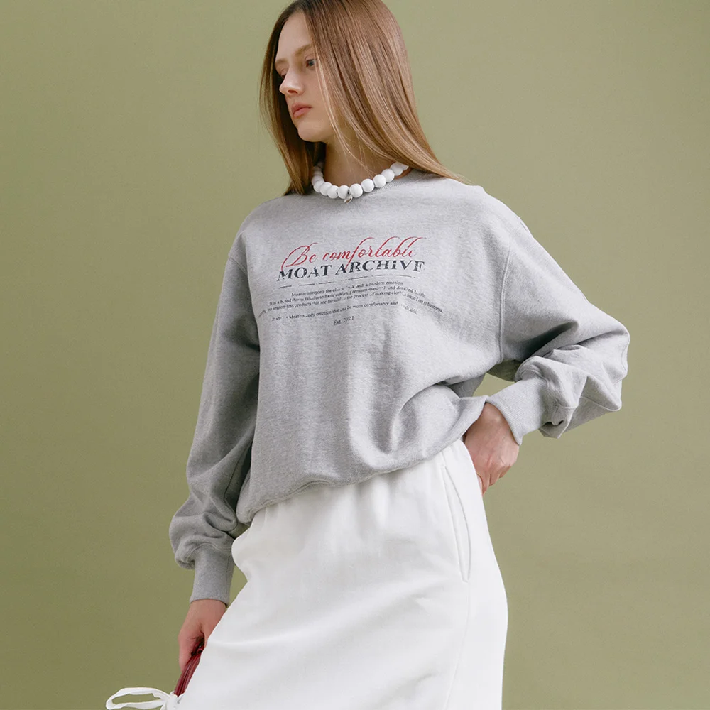 VINTAGE LETTERING SWEAT SHIRT (ash gray)