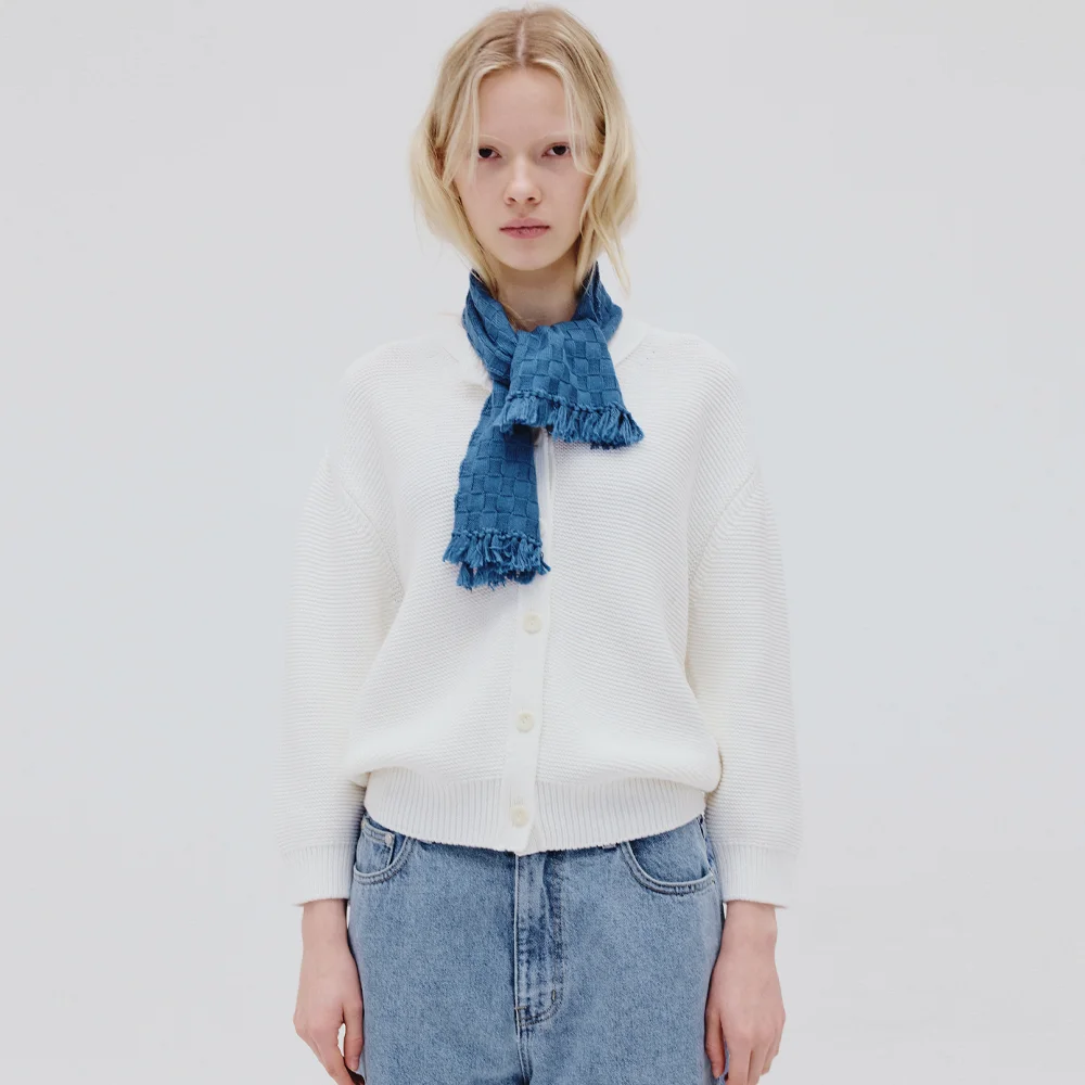Cotton chunky cardigan (ivory)