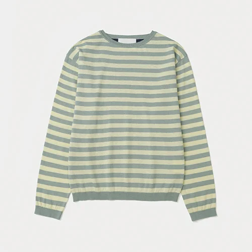 Stripe Boat Neck Knit (Yellow)