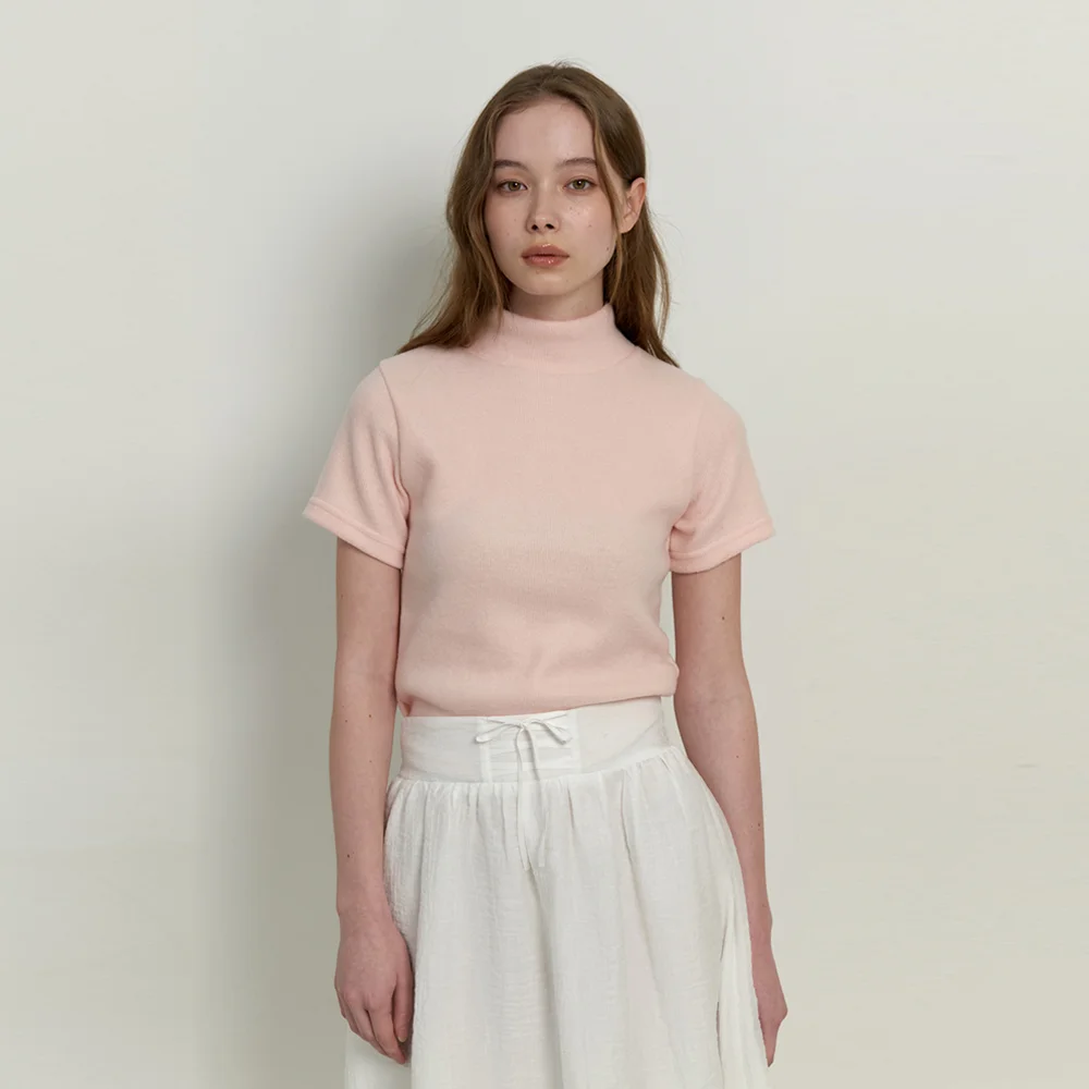 warmer turtleneck top - baby pink