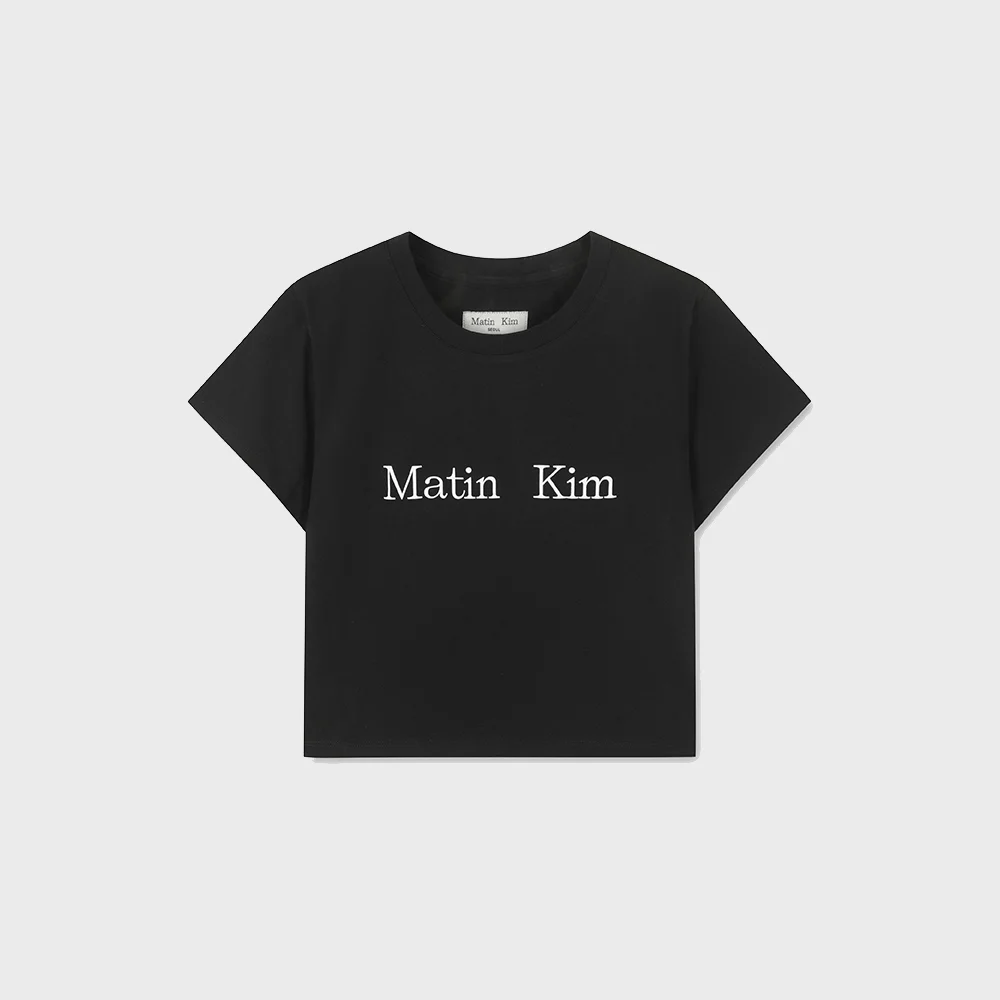 MATIN KIM LOGO CROP TOP IN BLACK