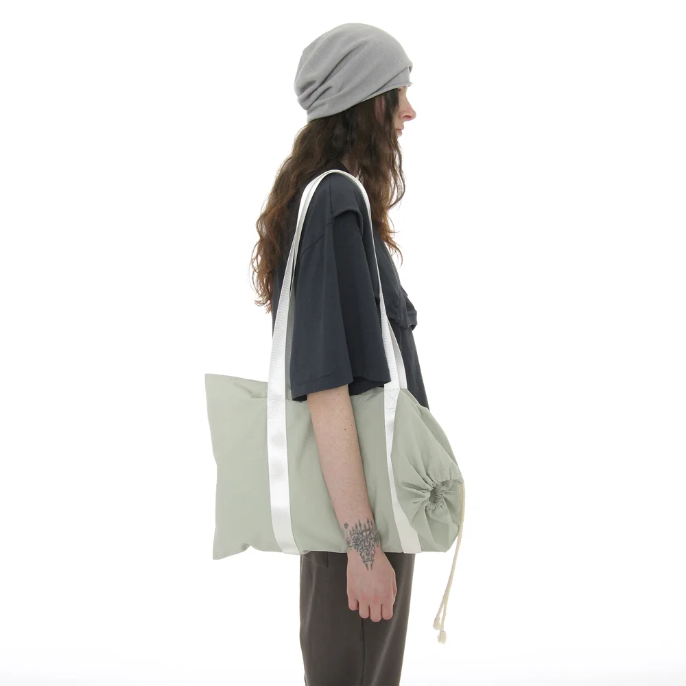 COTTON DUFFLE BAG_MINT GREY