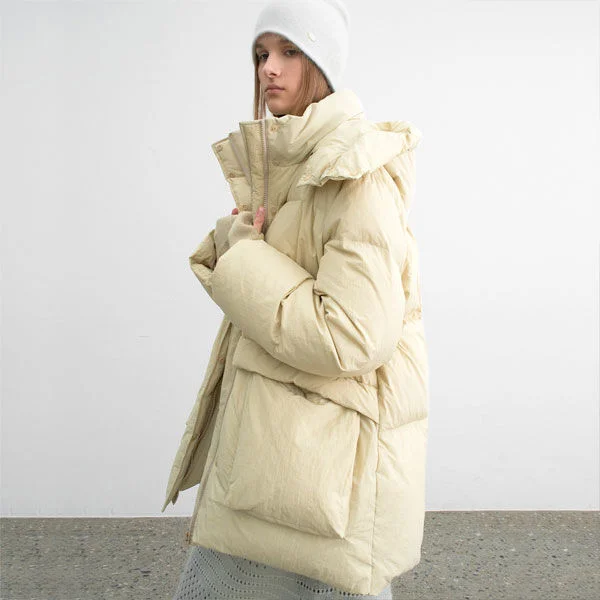 (JP-583)DUCK DOWN HOODY HALF PADDING
