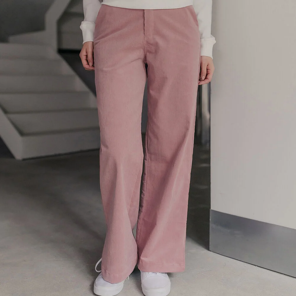 CORDUROY WIDE CUTTING PANTS_PINK