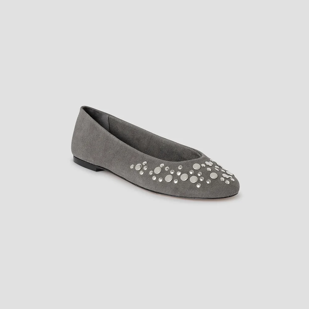 (W) BAILARINA STUDS CANVAS (GREY)