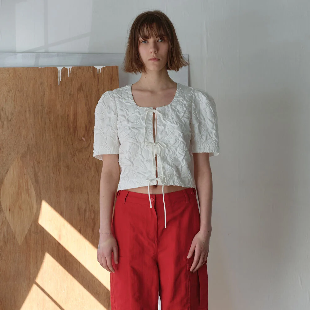 PUFF SLEEVE BLOUSE - WHITE