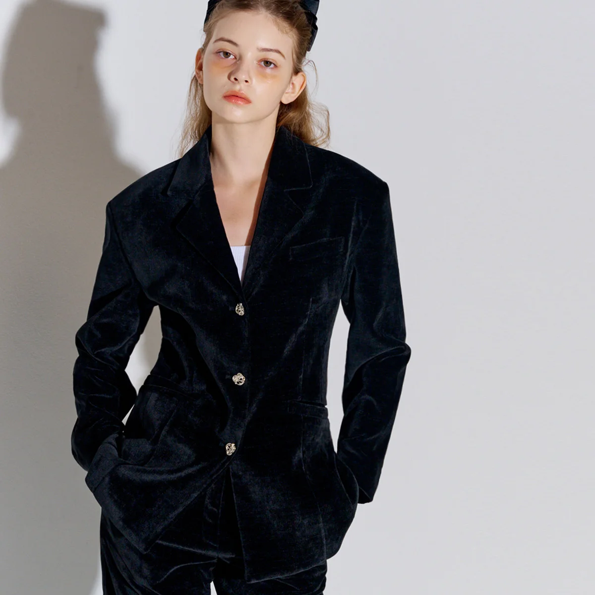 Velvet Tailored Jacket Black