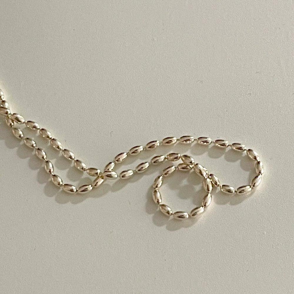Riz Silver Necklace