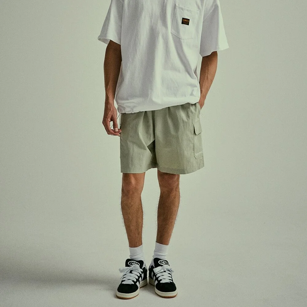 CU SIGNATURE CARGO NYLON SHORTS PANTS 淺灰色