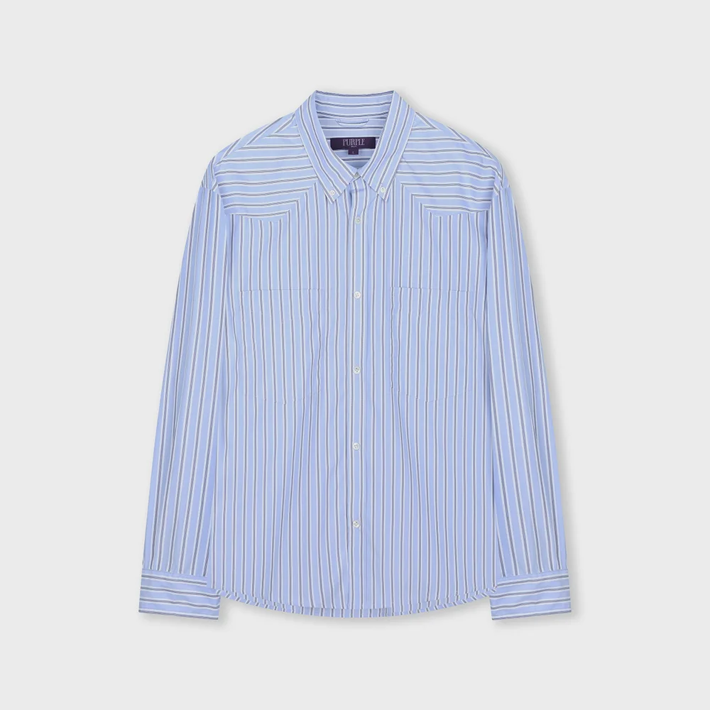 WESTERN STRIPE BUTTON DOWN SHIRTS SKY BLUE