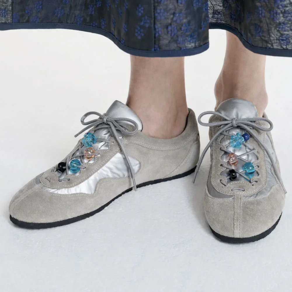 (W) BLAISE SNEAKERS (LIGHT GREY / SILVER)