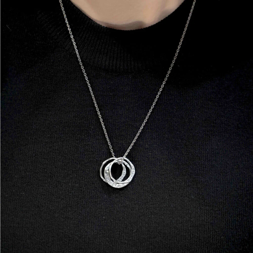 HR 65N_Triple Silver Ring Necklace (Silver 925)