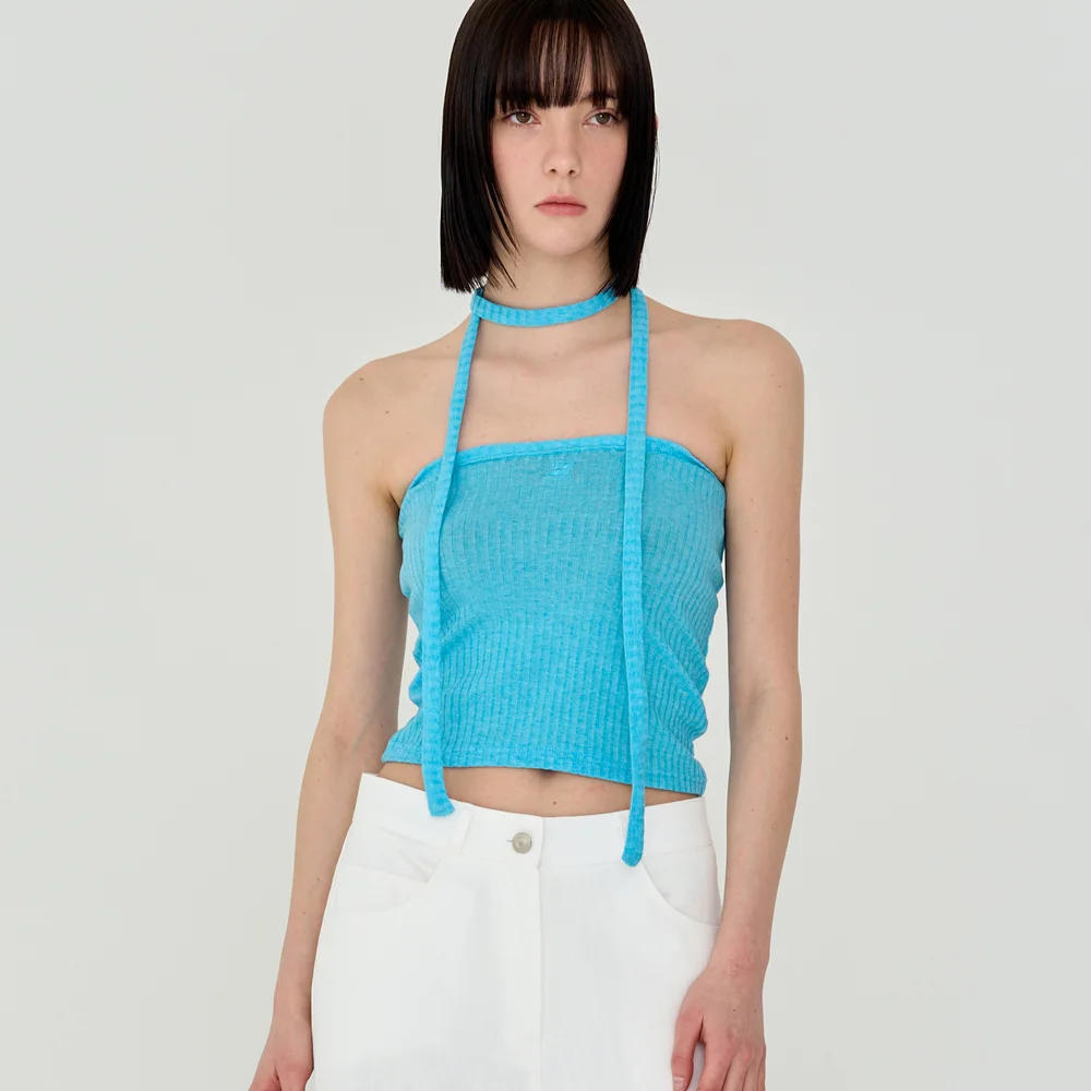 Logo Strap Tube Top (Skyblue)