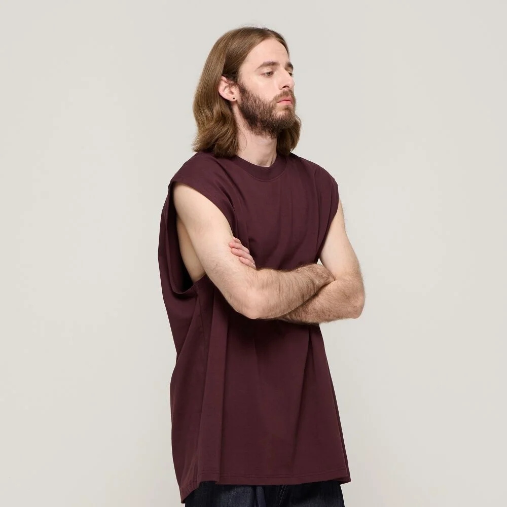 CB BIO OVER SLEEVELESS SHIRT (BURGUNDY)