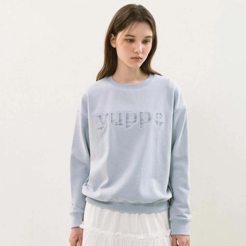 格紋 YUPPE 衛衣_天藍色