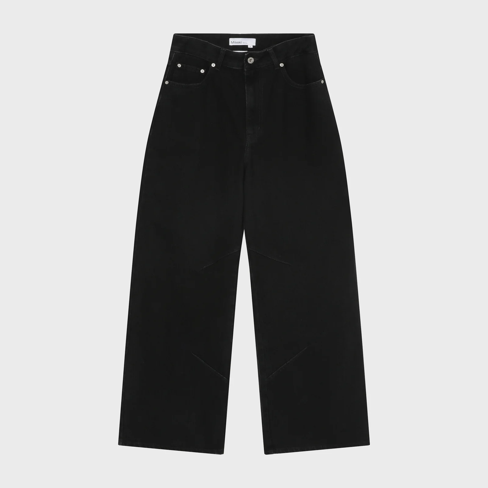 Pocket denim wide pants BLACK