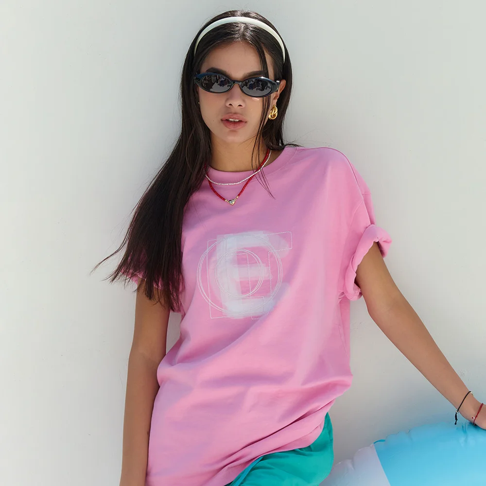CLOTE LETTERING LARGE T-SHIRT - PINK