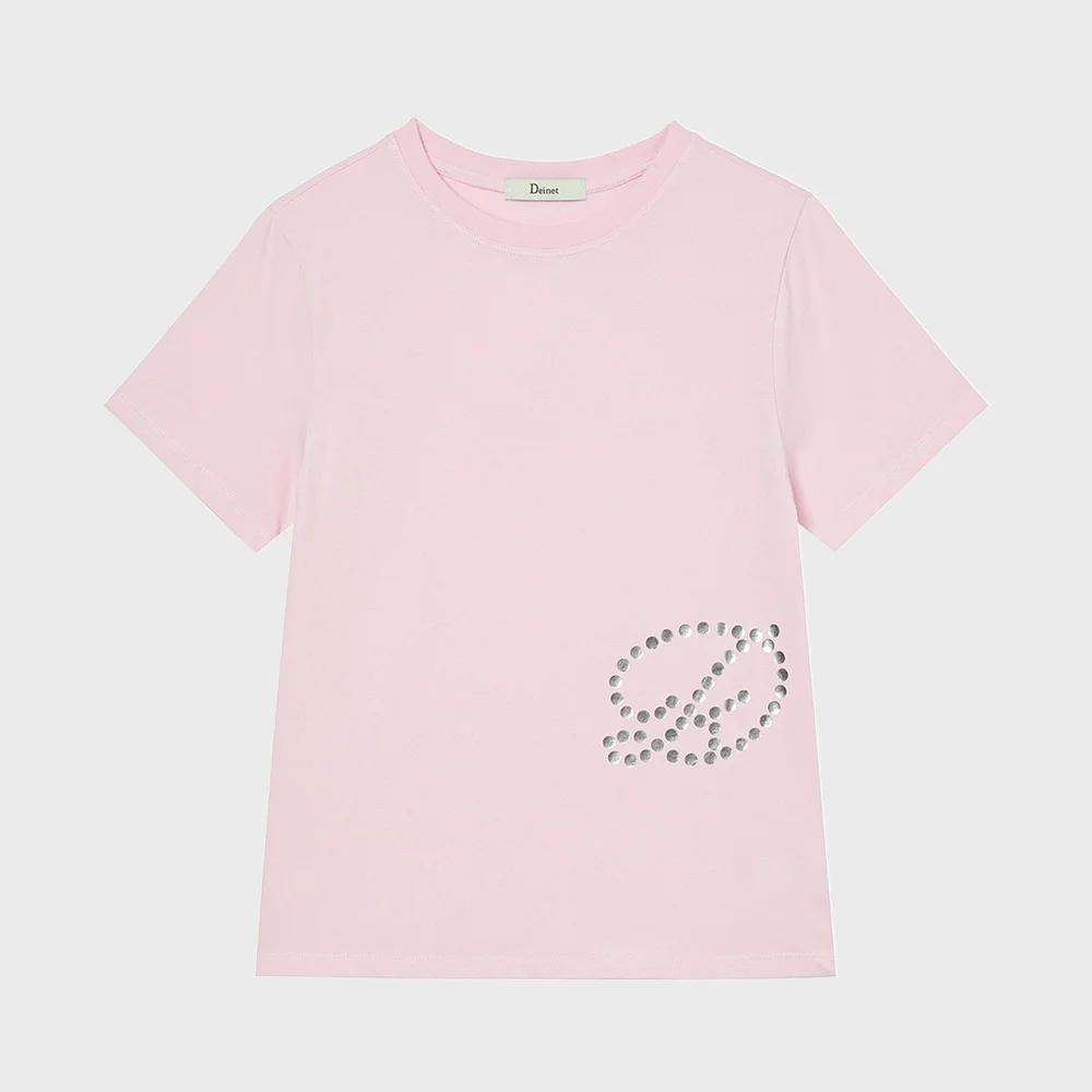 DOT D LOGO T-SHIRT IN LIGHT PINK