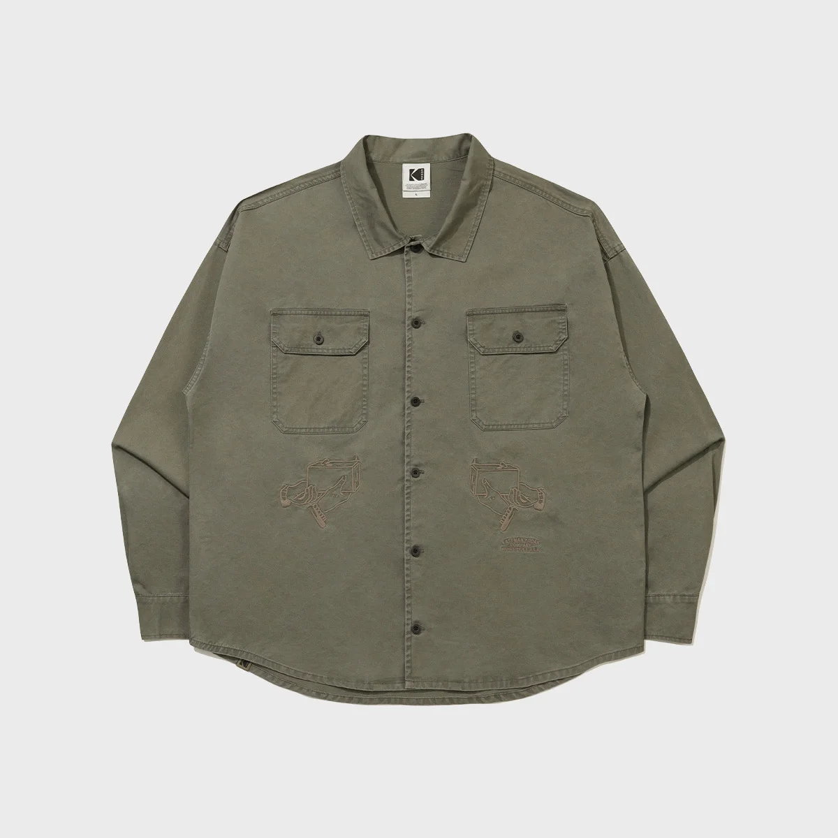 經典傳承 Pigment 刺繡 襯衫 KHAKI