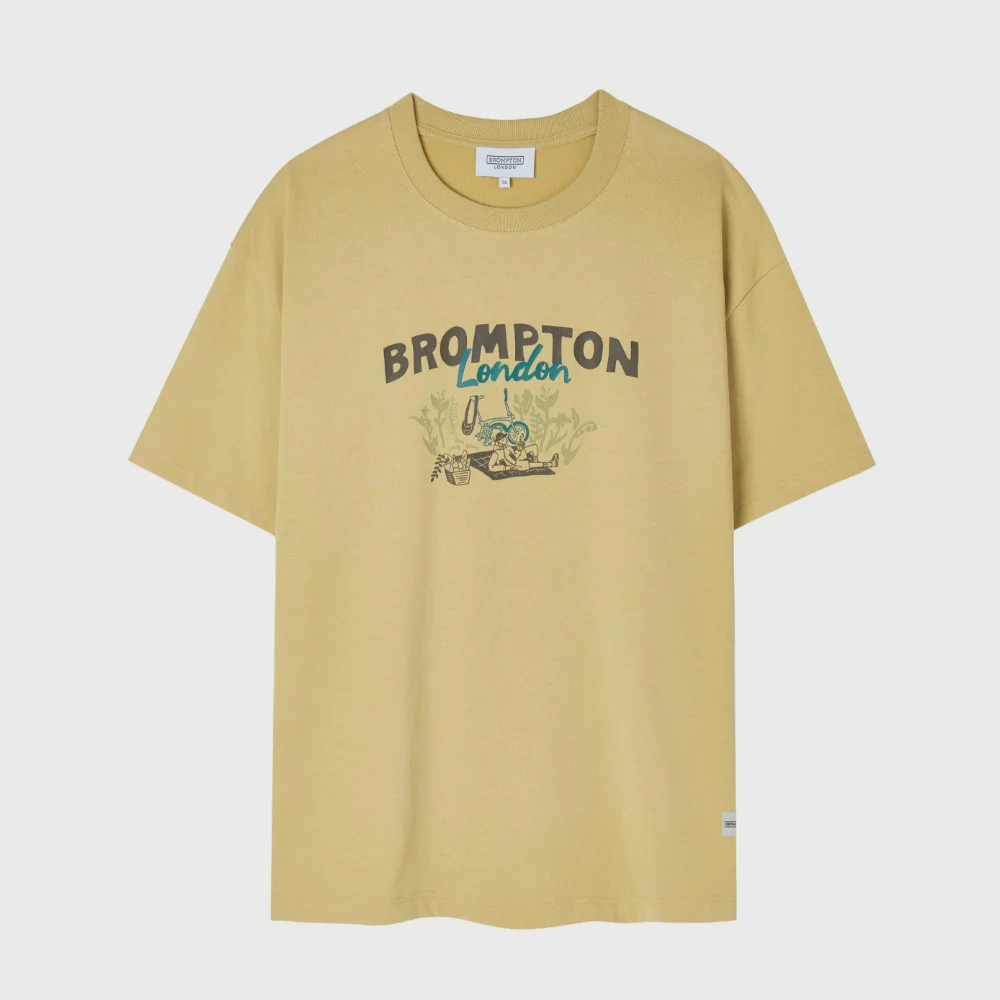 PICNIC GRAPHIC HALF SLEEVE T-SHIRT - MUSTARD (P262UTS132)
