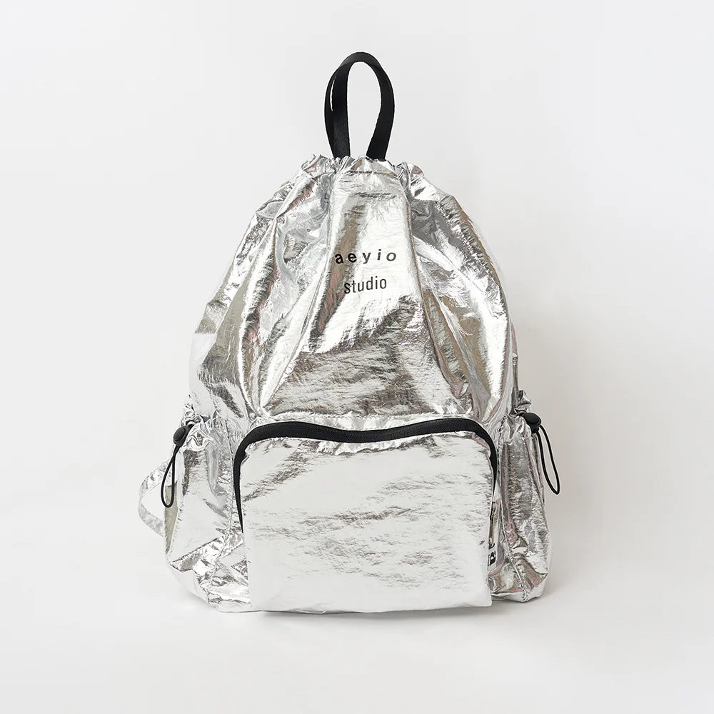 LOGO GLOSSY STRING BACKPACK (Packable)_標誌 光澤 束繩 背包(3 Colors)_ABA3000