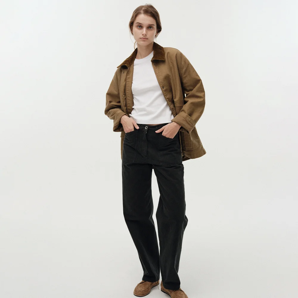 Pet selvage straight pants (Charcoal)