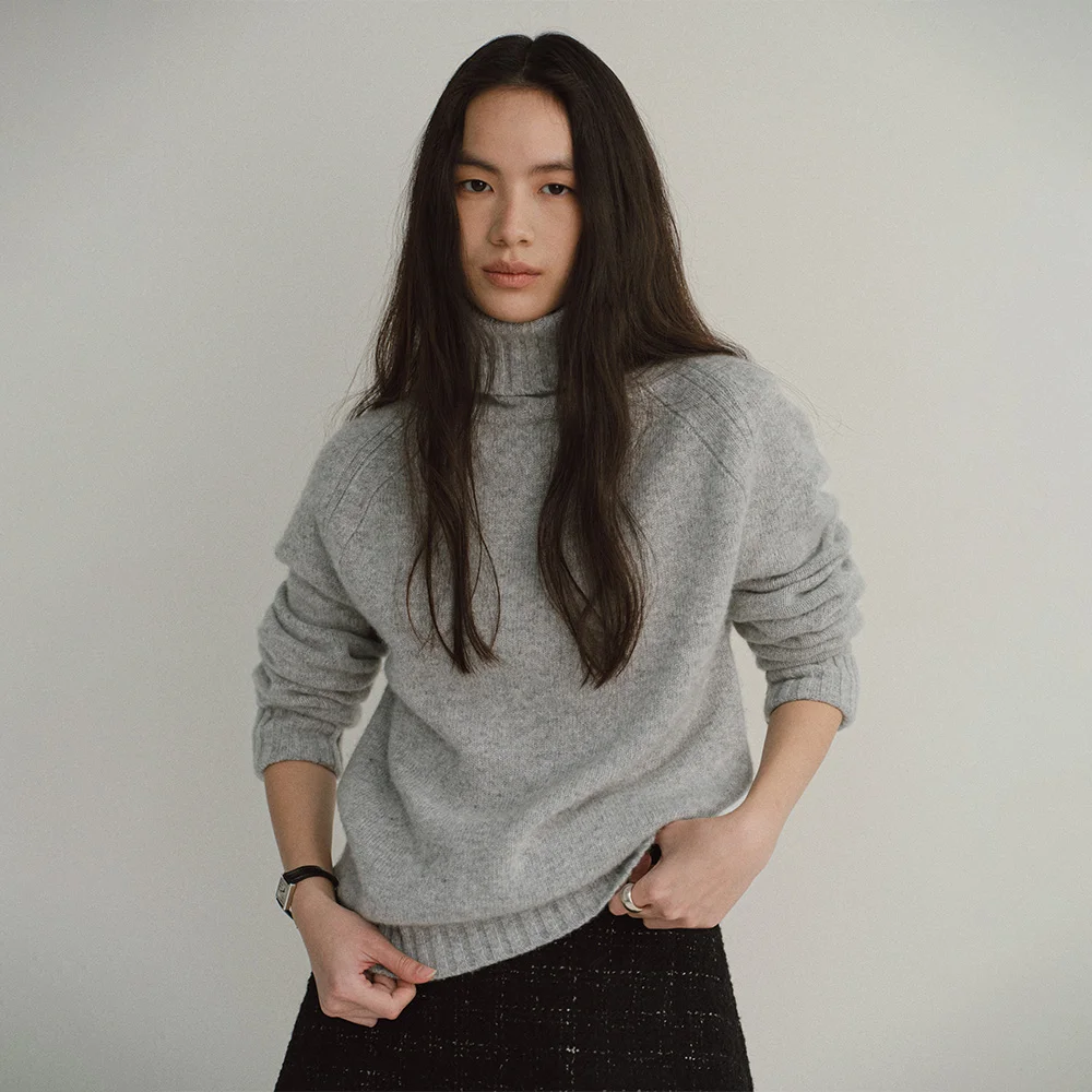 WOOL TURTLENECK KNIT (MELANGE)