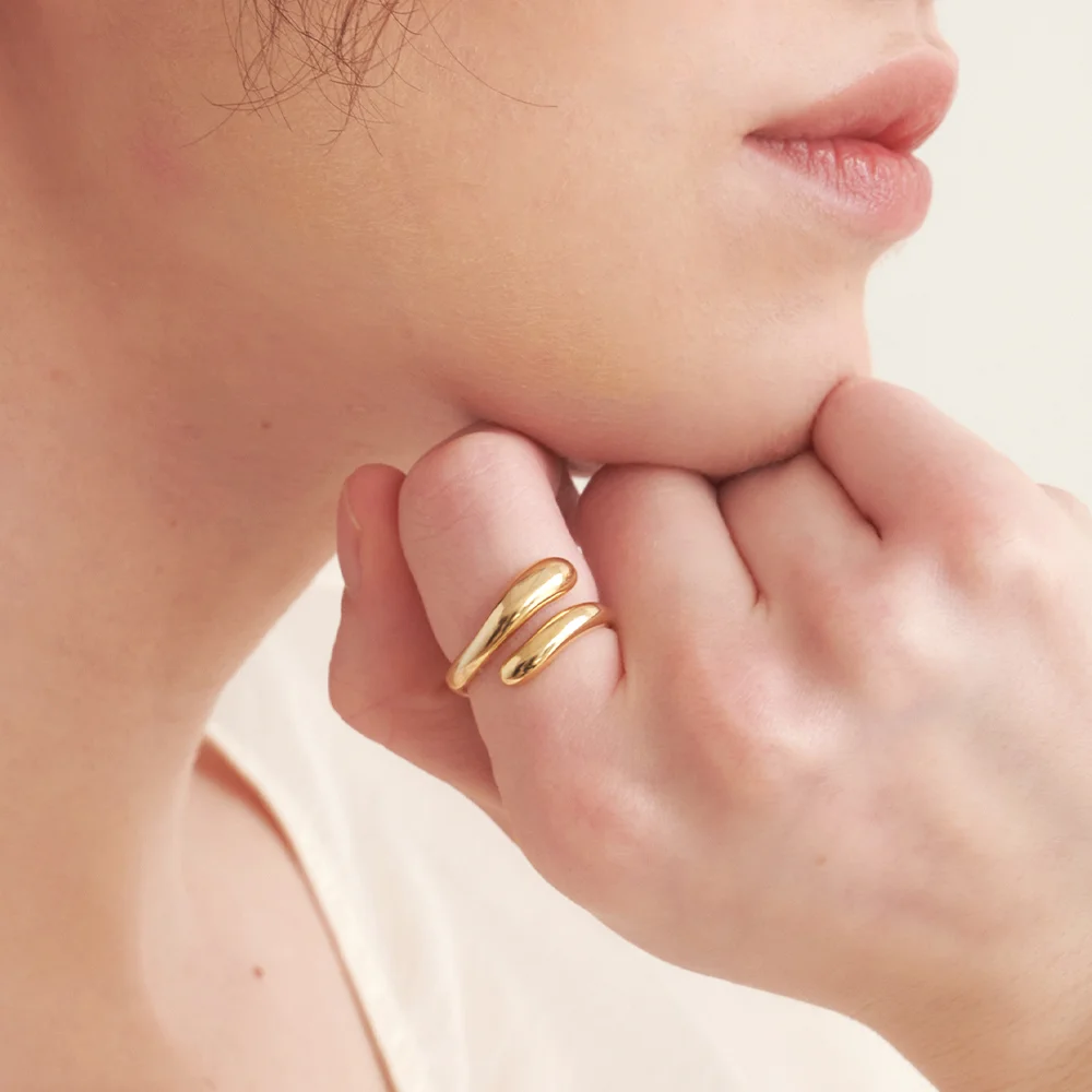 round finish two line ring (R003_gold)
