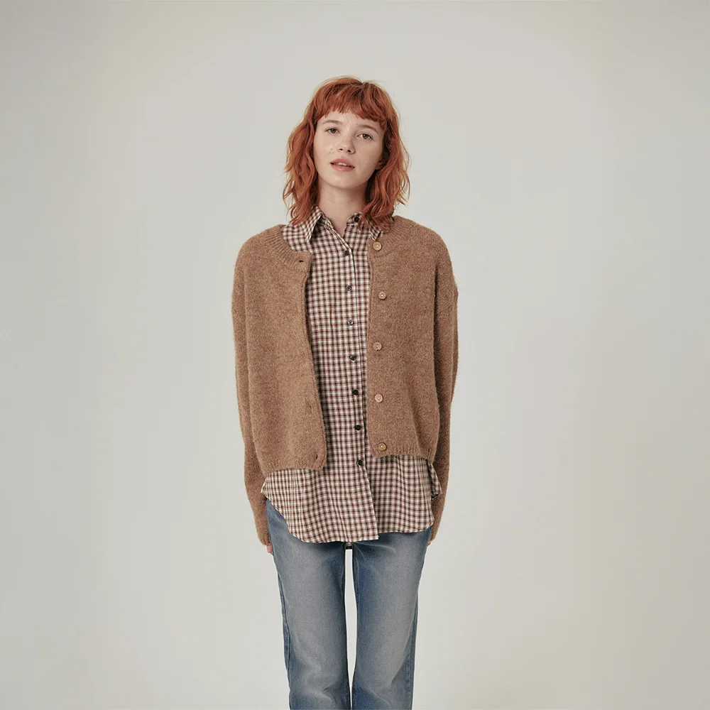 Ebbe Mild Wool Cardigan Brown