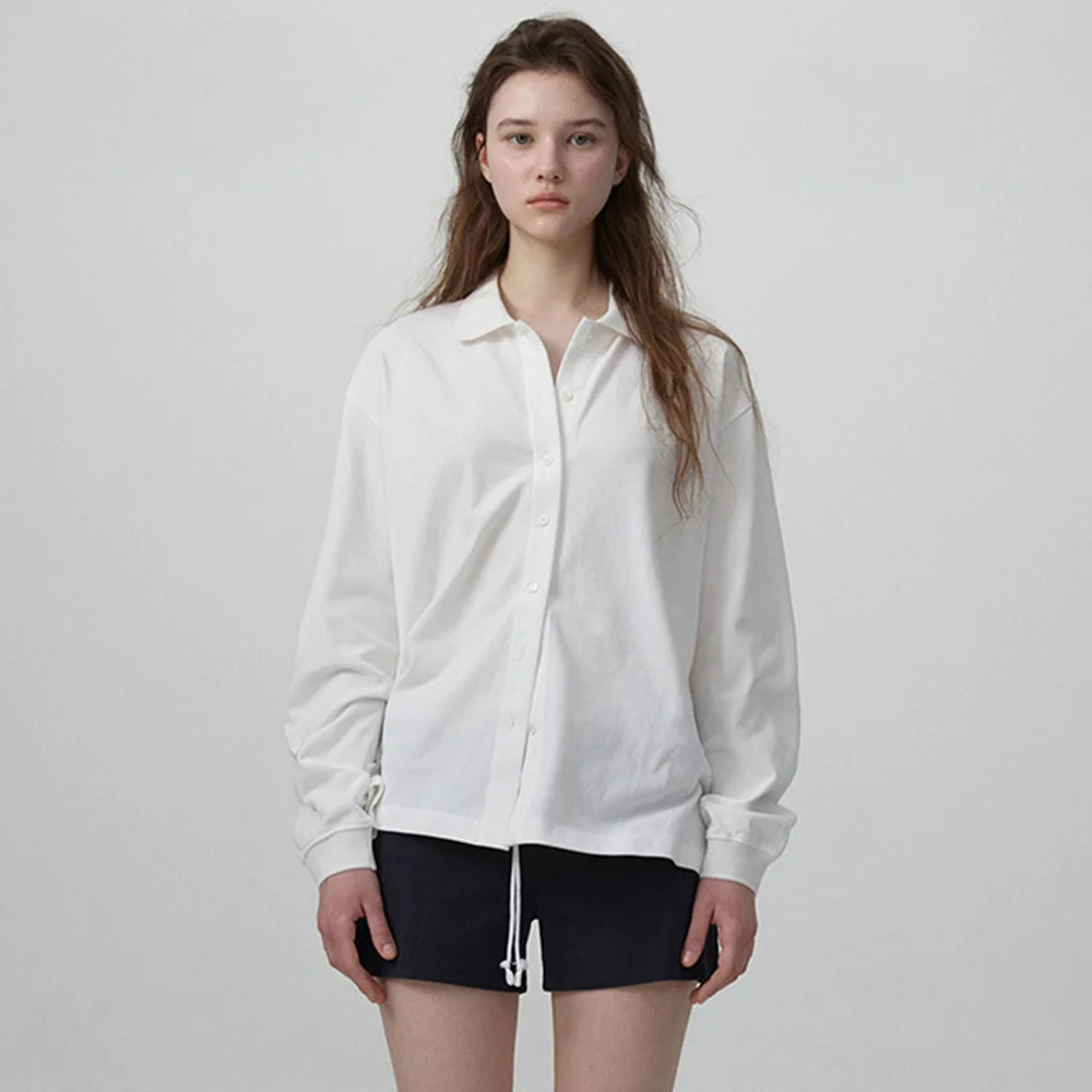 Renor Pique Shirt Cardigan_Ivory