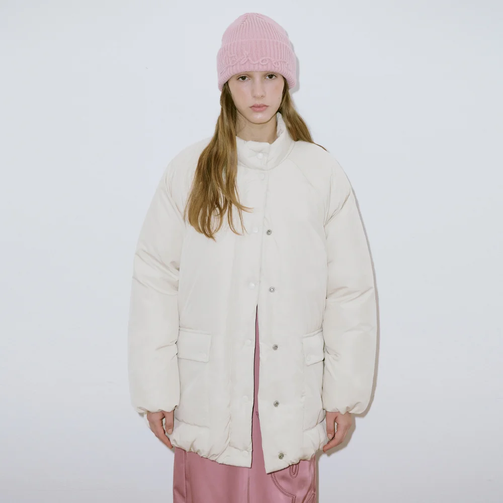 Raglan Half Down Jacket (Ivory)