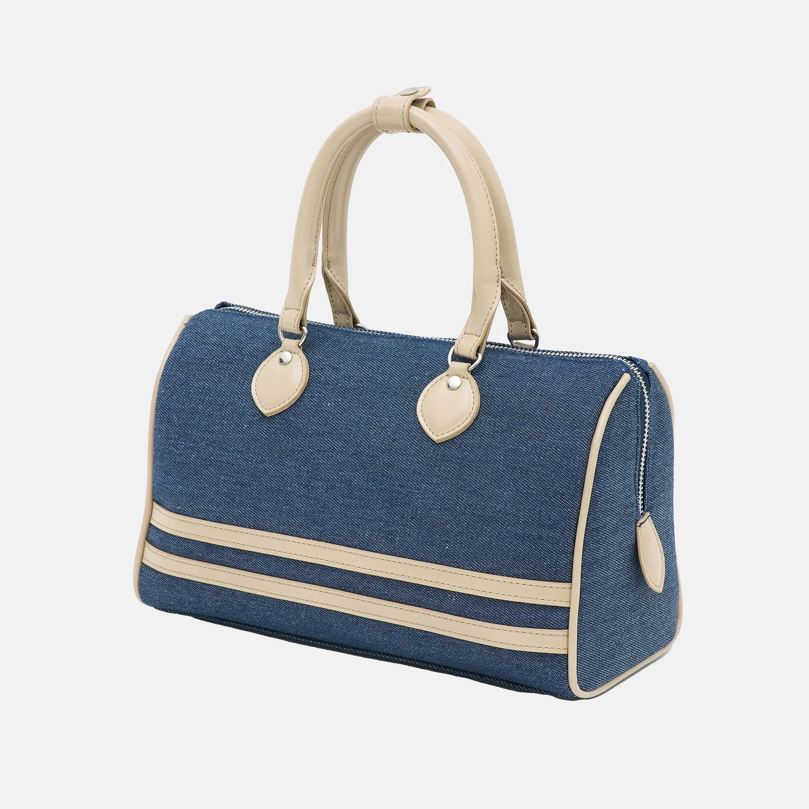 STRIPE BOSTON BAG_DENIM